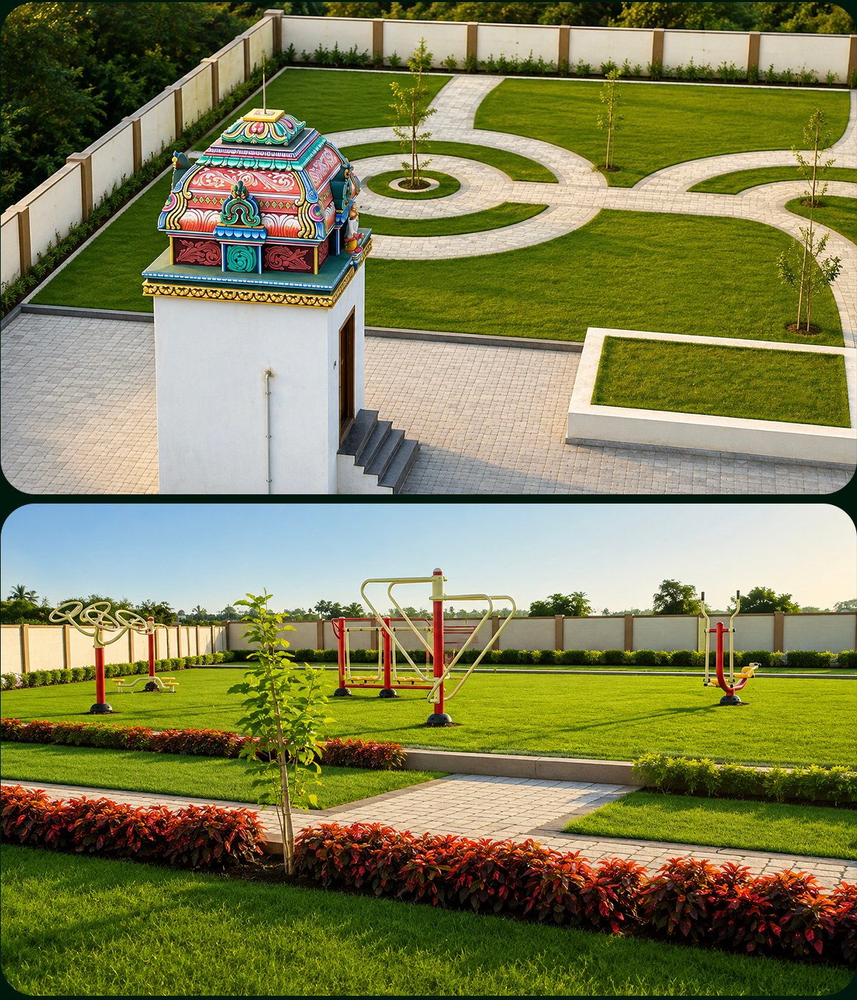 Temple and open-air gym at Lotus Dreams